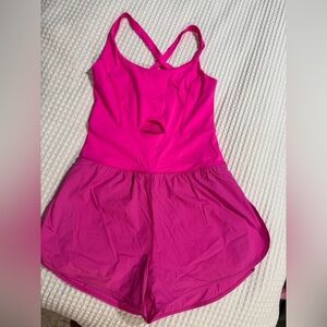 Hot pink athletic romper